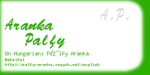 aranka palfy business card